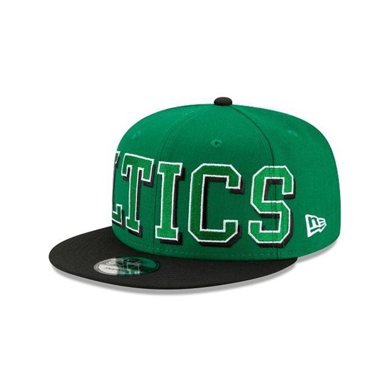 NBA Boston Celtics Block Font 9Fifty Snapback (UPQ1759) - Green New Era Caps